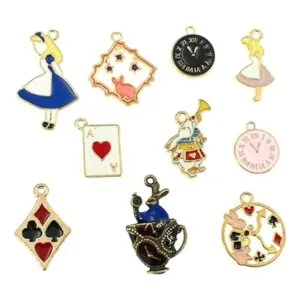 Kinteshun Dijes esmaltados de Alicia reloj de conejo_2