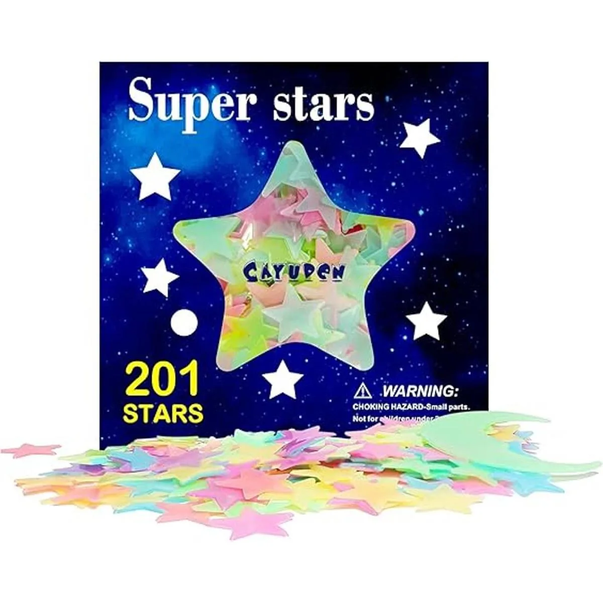 CAYUDEN Calcomanías de estrellas que brillan en la_1