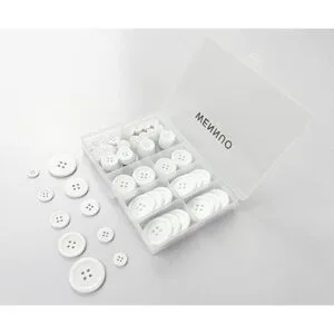 Wennuo 100Pcs White Sewing Buttons4Hole Craft Buttons 5_2