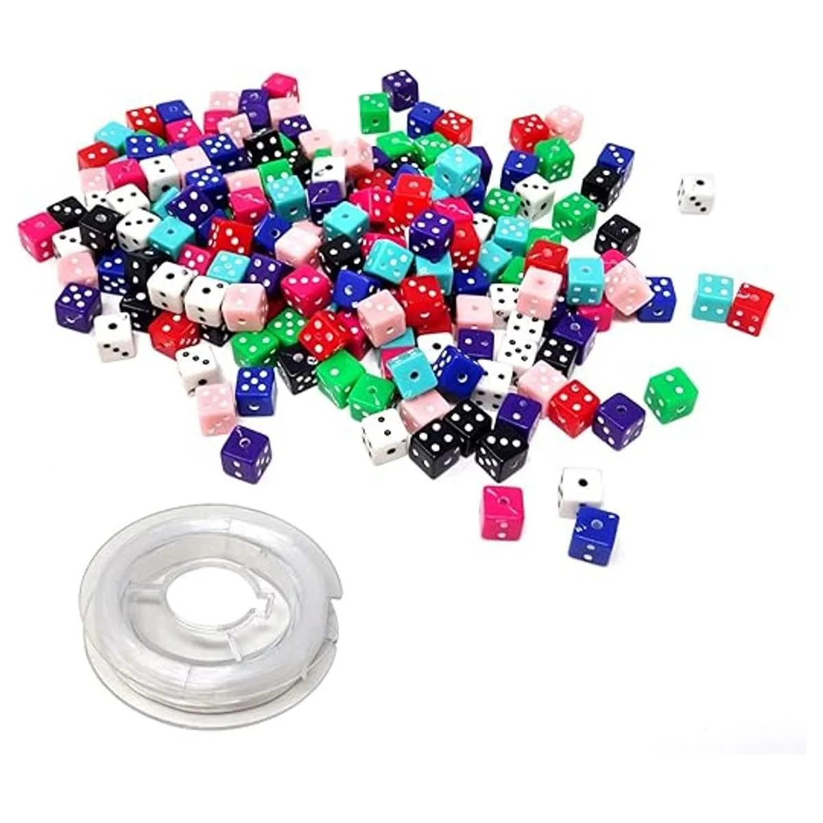 Honbay 200 cuentas acrílicas de dados multicolores_1