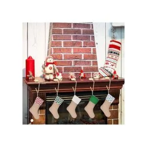 5 soportes Sunshane para calcetines y mantel de Navidad_3