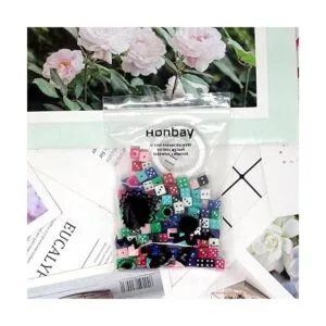 Honbay 200 cuentas acrílicas de dados multicolores_7