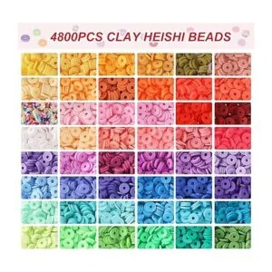 QUEFE Kit de 4800 cuentas de arcilla para hacer pulseras_3