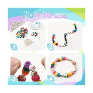 TOAOB 1000 cuentas redondas blancas de letras redondas de_3