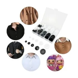 Wennuo 100Pcs White Sewing Buttons4Hole Craft Buttons 5_4