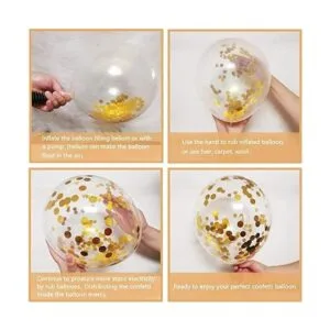 Vanjehou Globos blancos de plata verde 50 unidades de_3