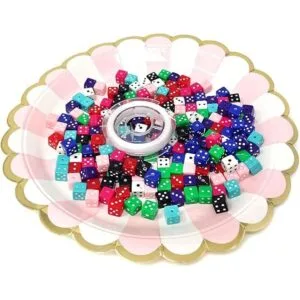 Honbay 200 cuentas acrílicas de dados multicolores_4