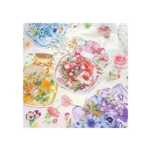 Alideco 120pcs Scrapbook Stickers Set Flowers Plants_1