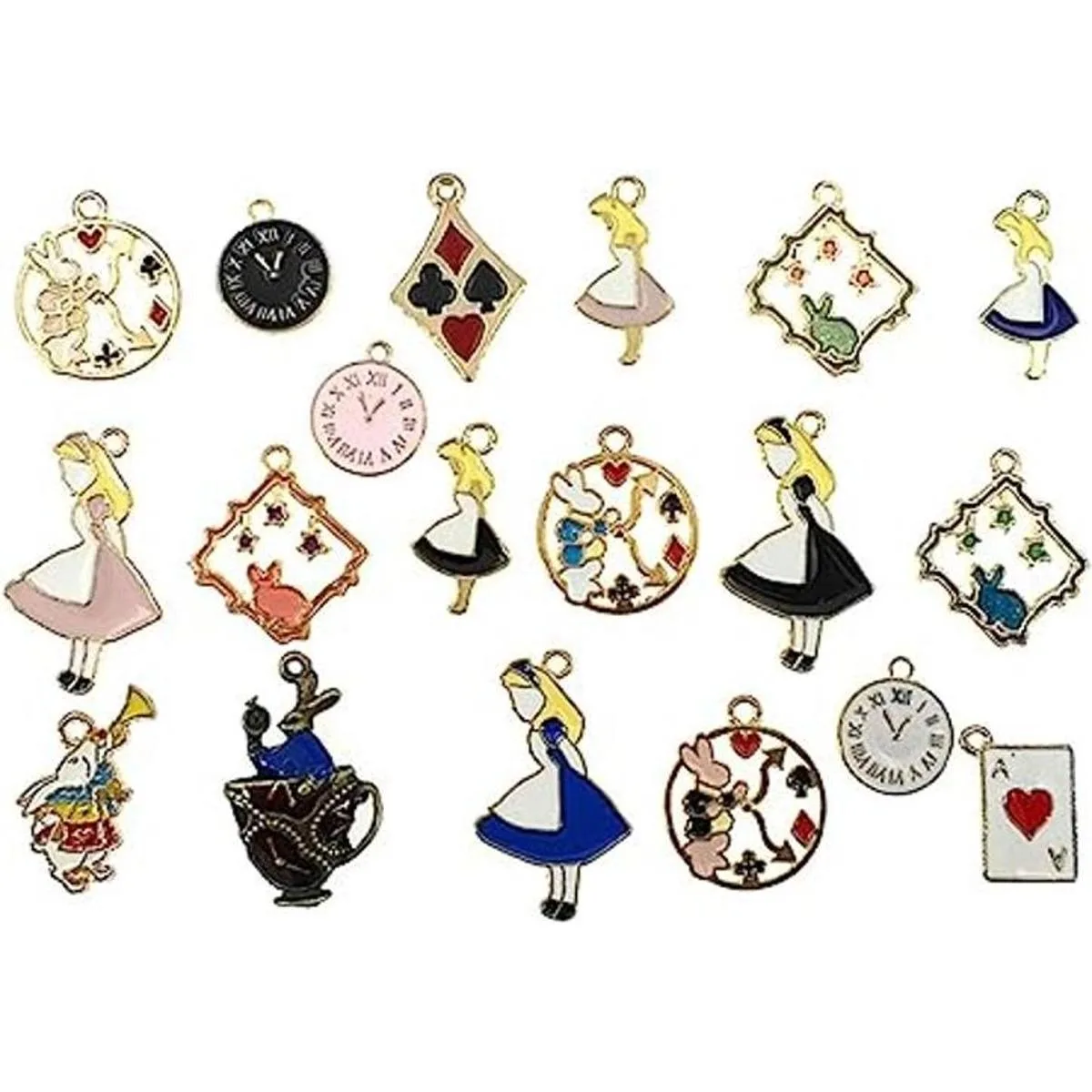 Kinteshun Dijes esmaltados de Alicia reloj de conejo_1