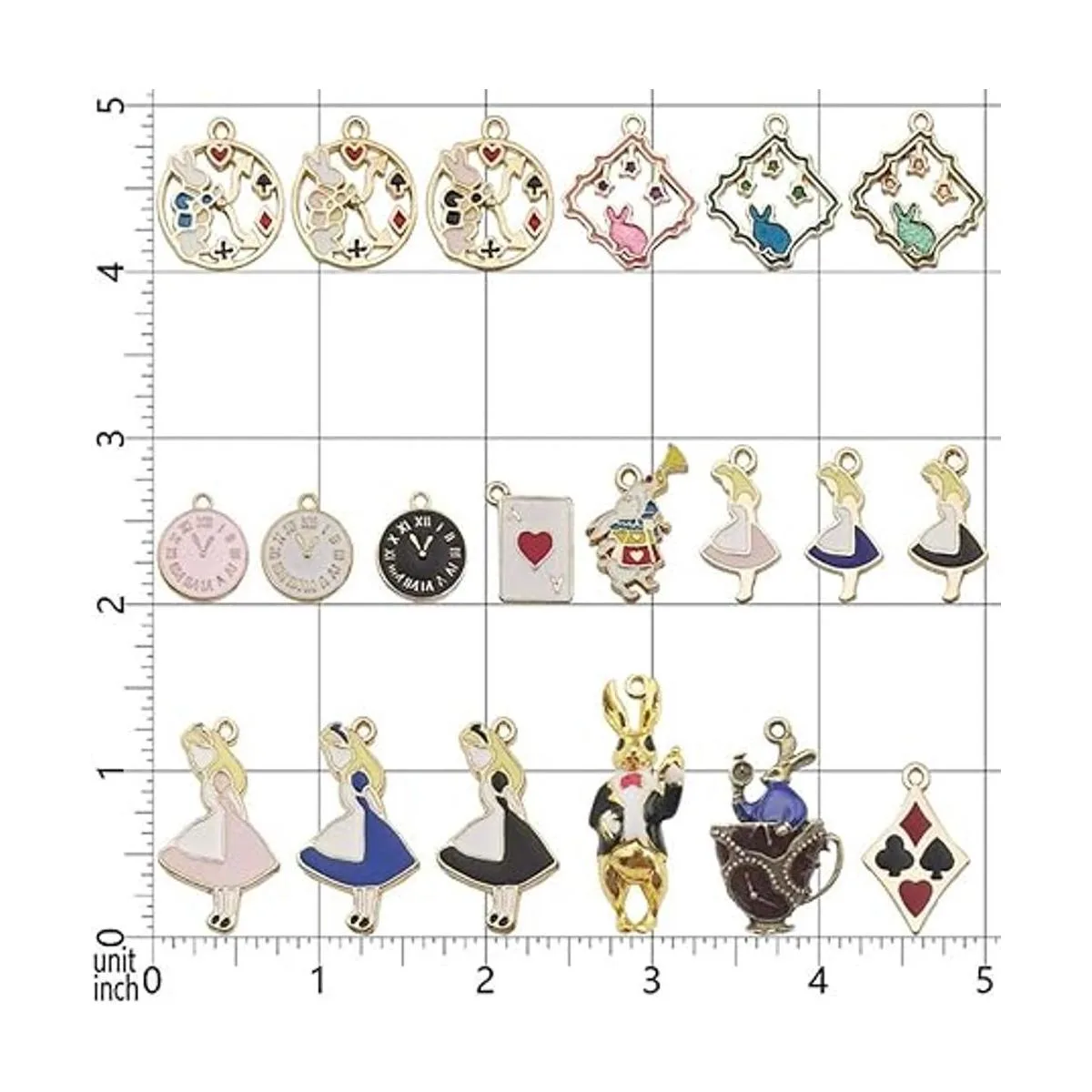 Kinteshun Dijes esmaltados de Alicia reloj de conejo_6