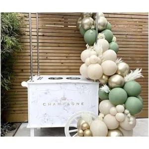 Vanjehou Globos blancos de plata verde 50 unidades de_6