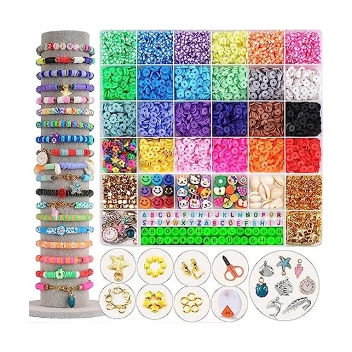 FZIIVQU Juego de 6100 cuentas de arcilla para hacer_1