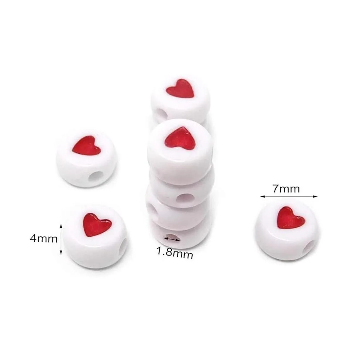 Honbay 200 cuentas planas redondas acrílicas sueltas con_2