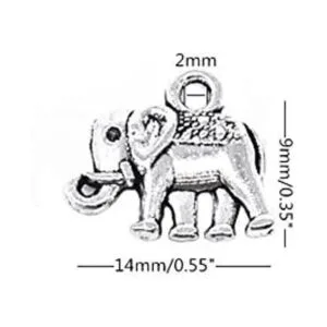 honbay 30pcs envejecido de elefante de plata Lucky Charms_3