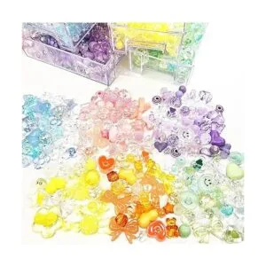 120 cuentas de acrílico rosa surtidas con forma de_5