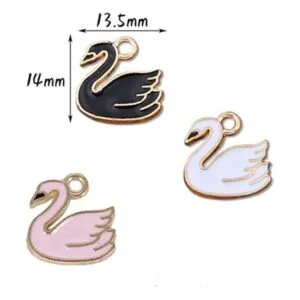 36 dijes de cisne rosa al por mayor para pulseras dijes_6