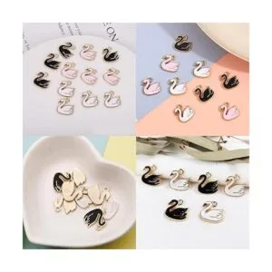 36 dijes de cisne rosa al por mayor para pulseras dijes_2