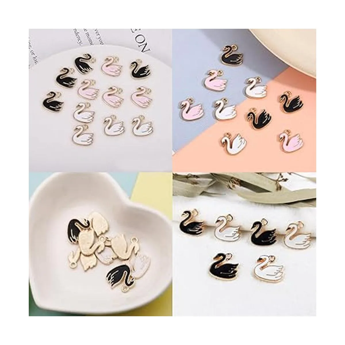 36 dijes de cisne rosa al por mayor para pulseras dijes_2