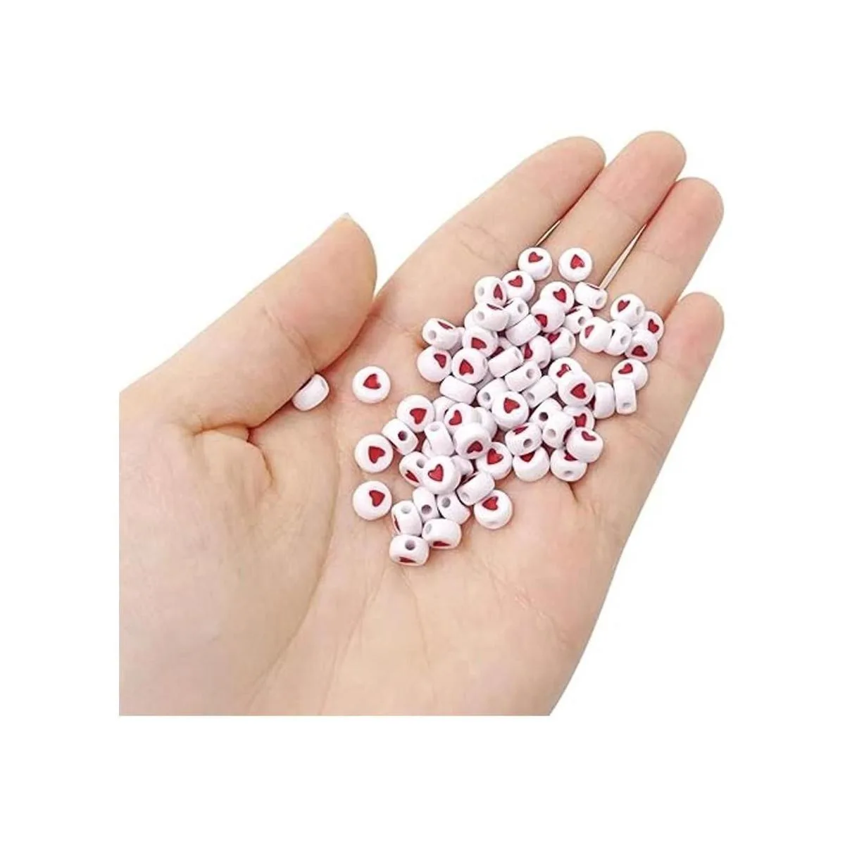 Honbay 200 cuentas planas redondas acrílicas sueltas con_3
