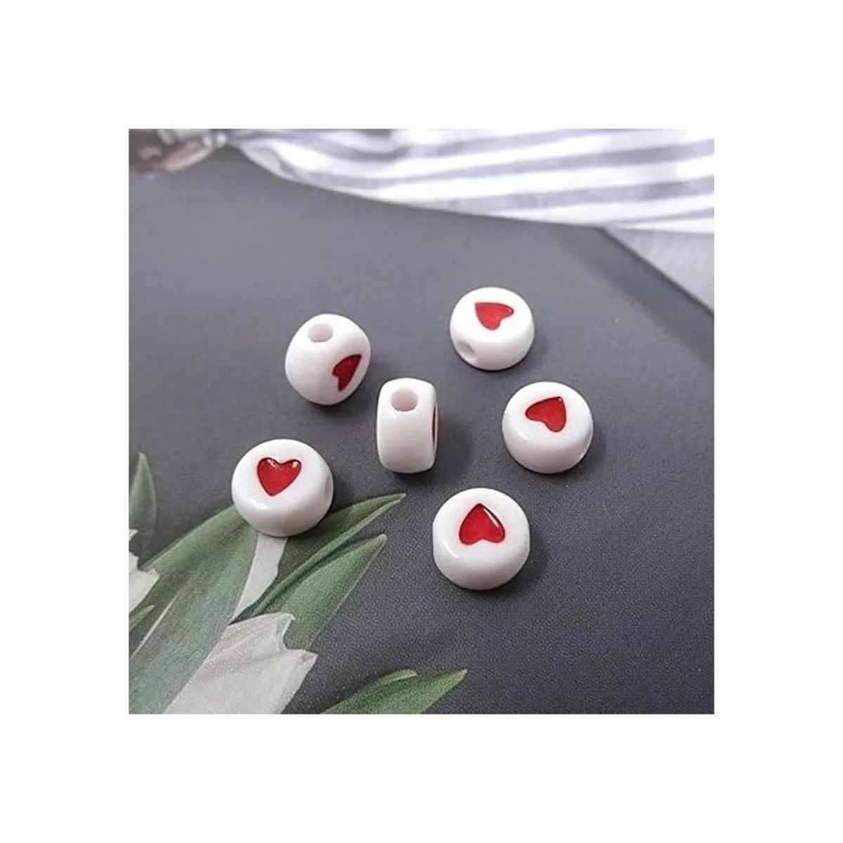 Honbay 200 cuentas planas redondas acrílicas sueltas con_5