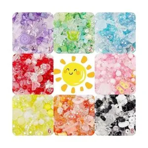 120 cuentas de acrílico rosa surtidas con forma de_6