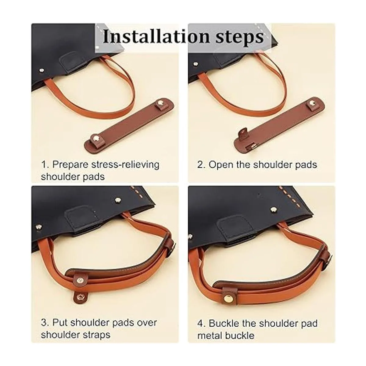 WADORN Almohadilla de cuero genuino para correa de hombro_3