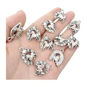 Honbay 50 colgantes de herradura de aleación para_3