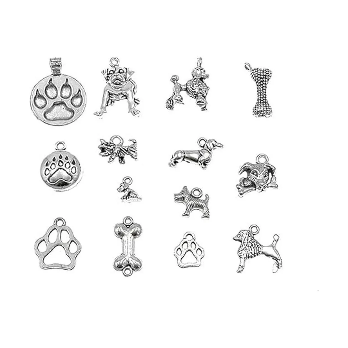 Dije para mascotas de 3.53 oz colgante surtido de huellas_2