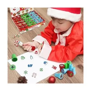 SULOLI 30 sellos de Navidad sellos de Navidad de tinta_7