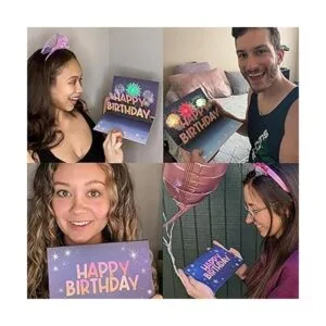 100 Greetings Tarjeta desplegable de cumpleaños de luces y_5