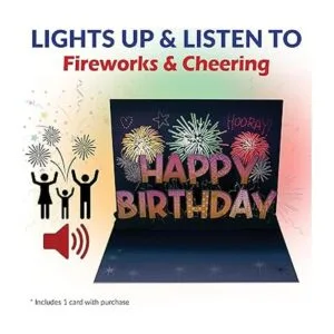 100 Greetings Tarjeta desplegable de cumpleaños de luces y_2