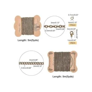 PH PandaHall Cadena de eslabones de hierro trenzado_6