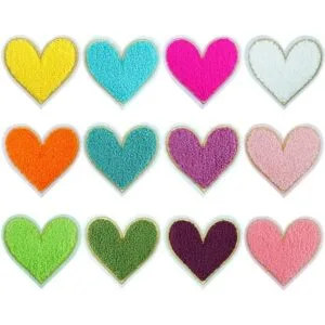 SaktopDeco 12 parches de chenilla con diseño de corazón_1