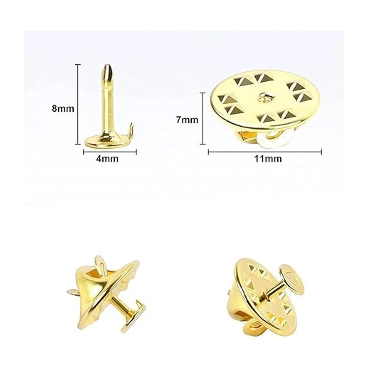 100 pares de tachuelas de mariposa de repuesto con_2