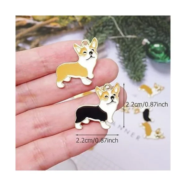 yueton 12 dijes de aleación esmaltada de corgi para perros_2
