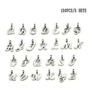 130pcs letra alfabeto encanto A Z letras perlas colgantes_2