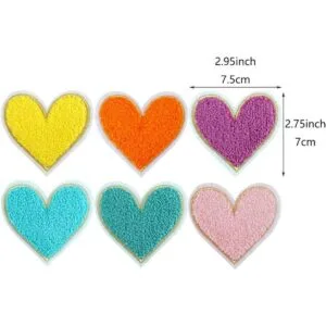 SaktopDeco 12 parches de chenilla con diseño de corazón_2