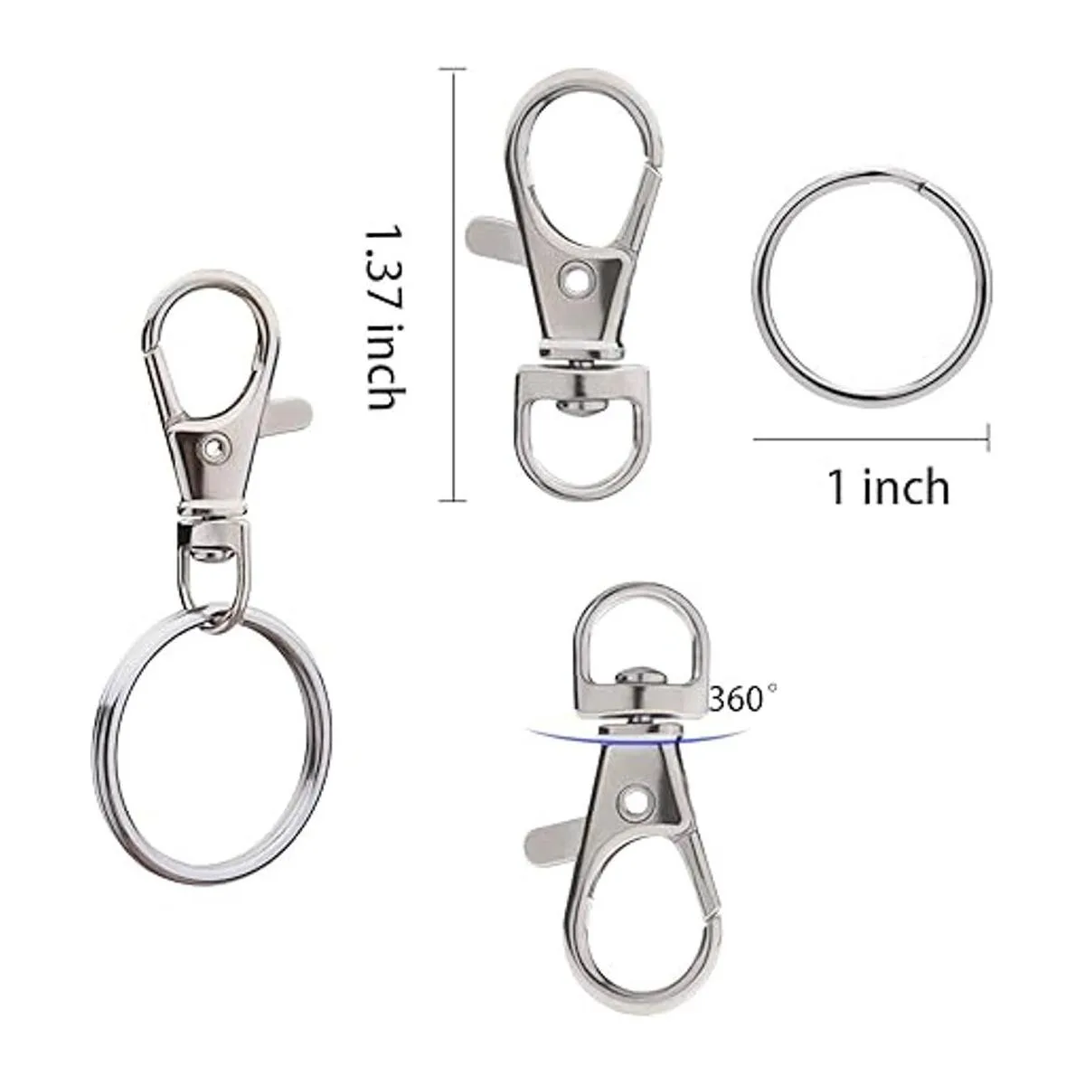 Hapeper Ganchos giratorios de metal con llaveros_3