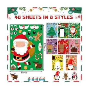 NOVWANG 48 hojas de calcomanías de Navidad para niños_2