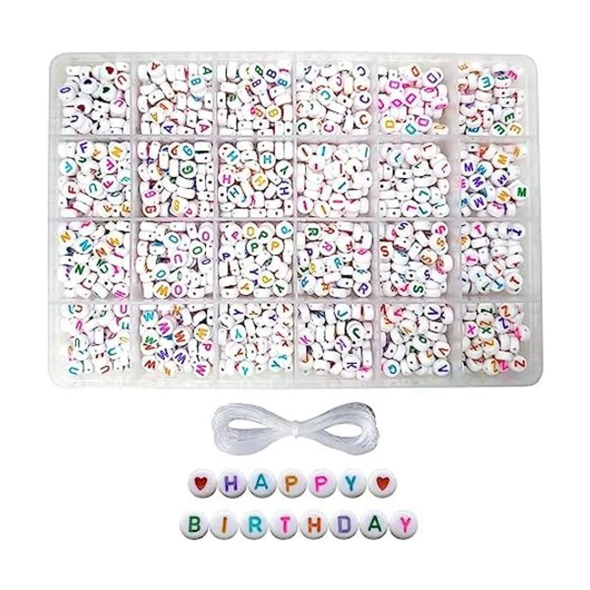 Juego de 1200 piezas de 0.157 x 0.276 in cuentas redondas_1