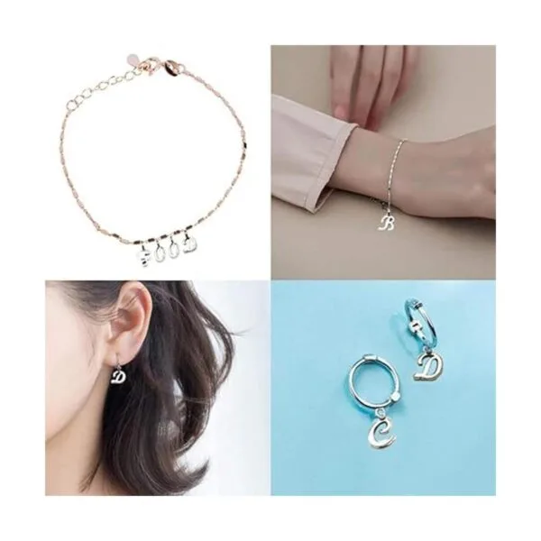 130pcs letra alfabeto encanto A Z letras perlas colgantes_6