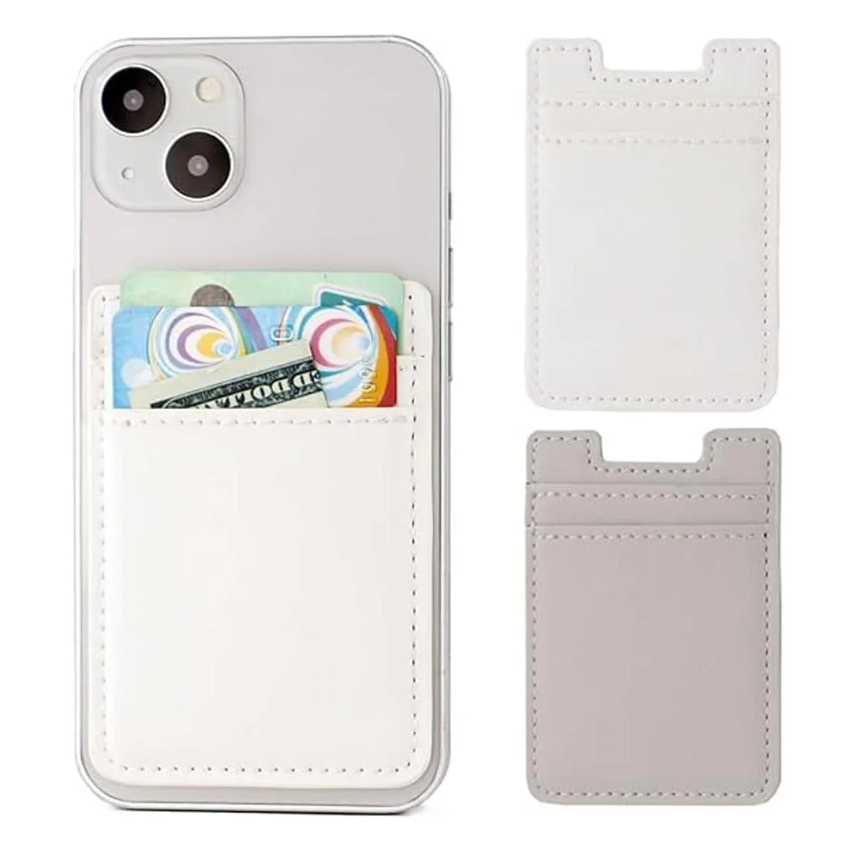 2Pack Phone WalletLeather Phone Card Holder Adhesive_1