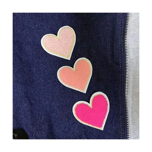 SaktopDeco 12 parches de chenilla con diseño de corazón_5
