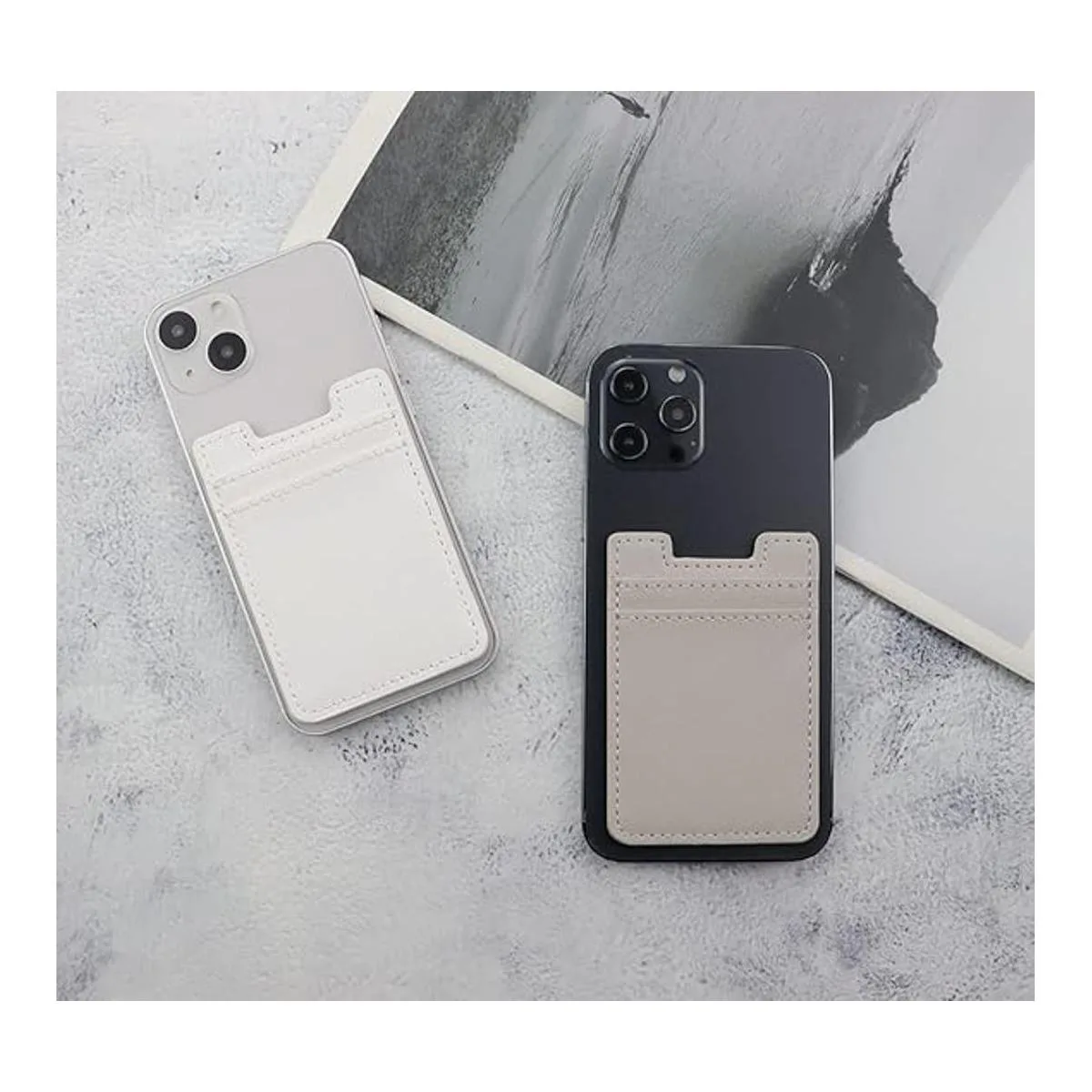 2Pack Phone WalletLeather Phone Card Holder Adhesive_2