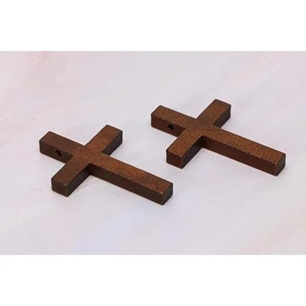 Penta Angel cruz de madera natural a granel 50 piezas mini_3