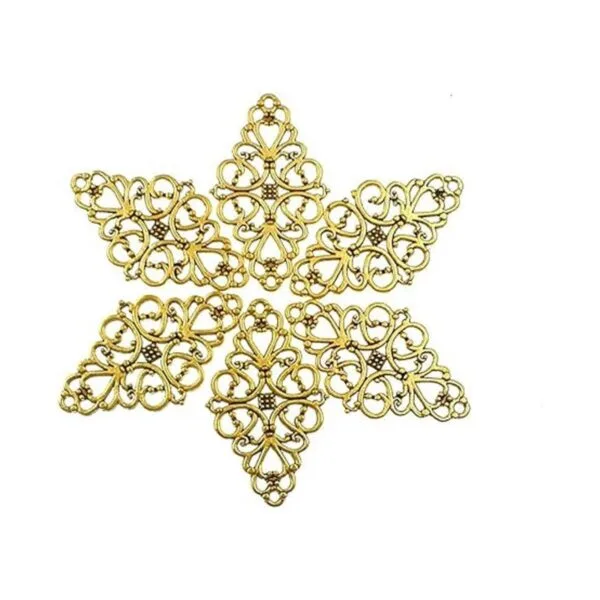 Filigrana Colgante De Flor envuelve conectores de envolver_4