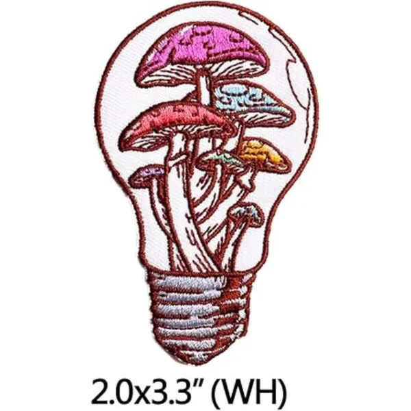 2Pcs Mushroom Bulb Logo Iron On Sew On Highend Embroidered_2