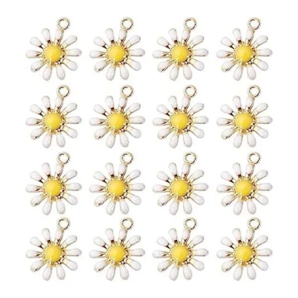 ccHuDE 30 colgantes con diseño de margaritas esmaltadas_1