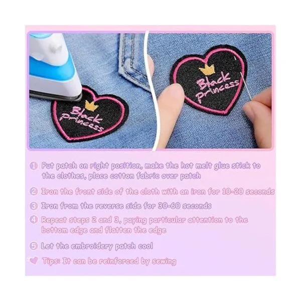 12 parches bordados para niña negra parches para coser_4