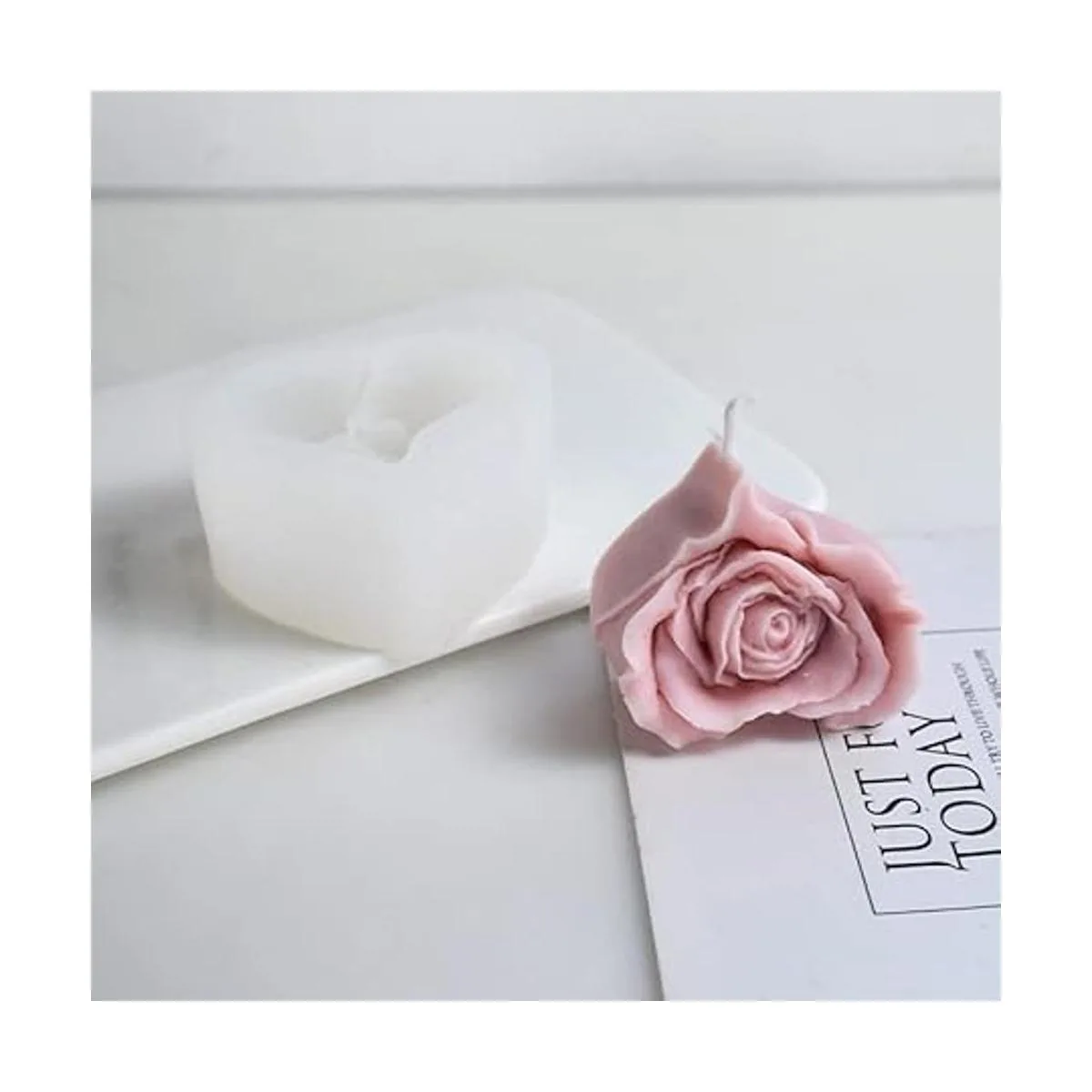 Cestony Moldes de silicona para velas de rosas en forma de_3